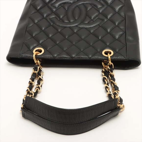Chanel Matelasse Coco Mark Double Chain Caviar Skin Black - Picture 3 of 8